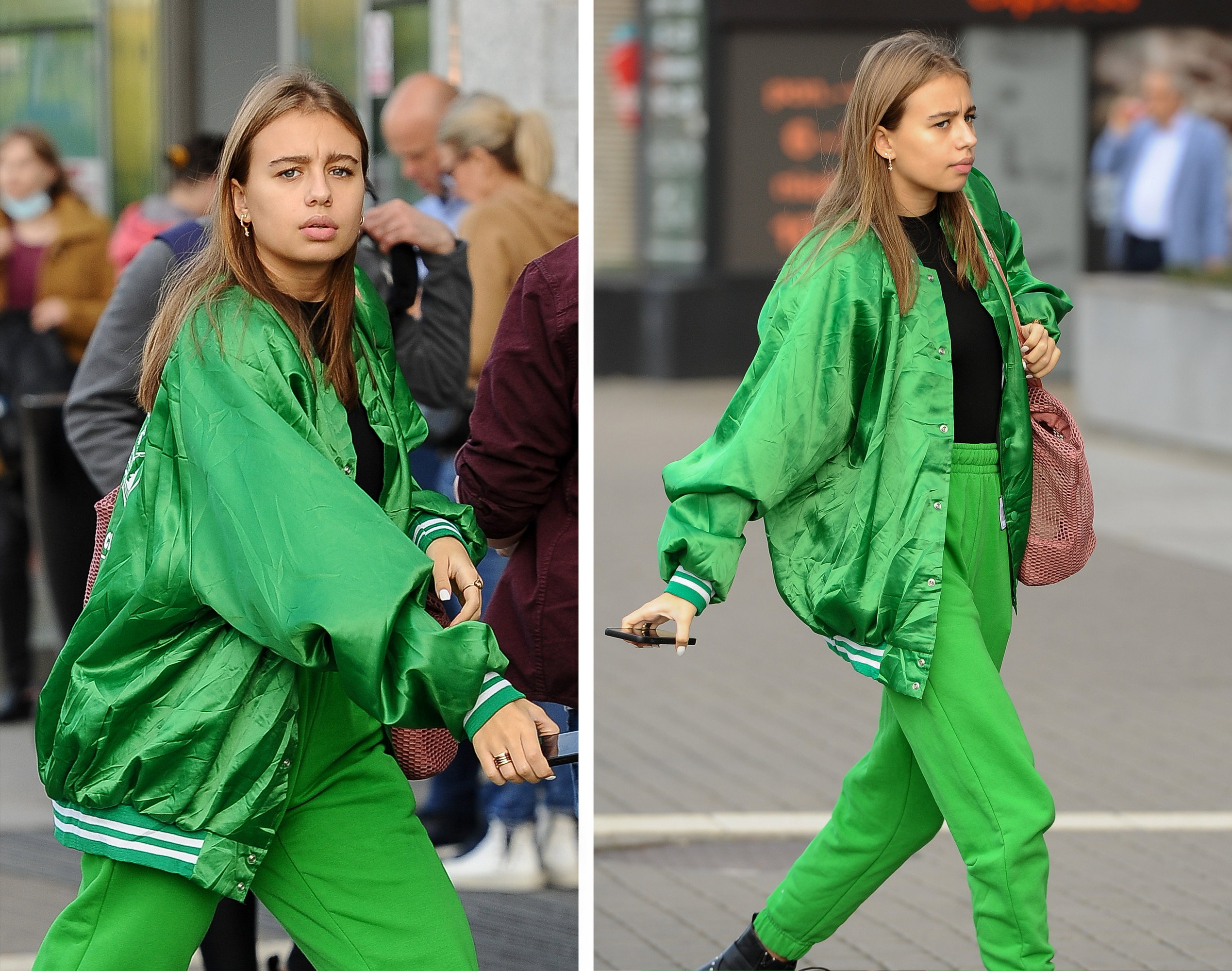 Oliwia Bieniuk w zielonym dresie przyłapana przez paparazzi