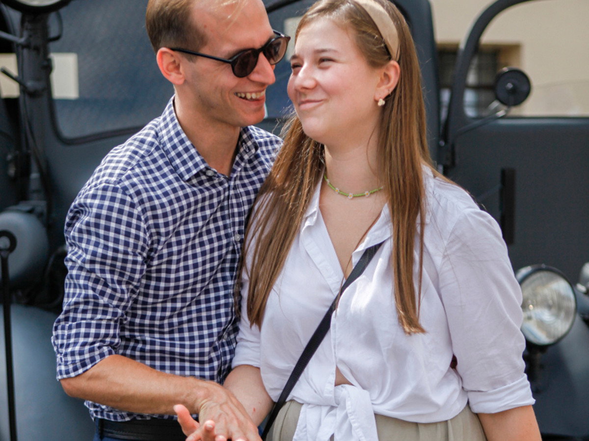 Julia Królikowska z mężem
