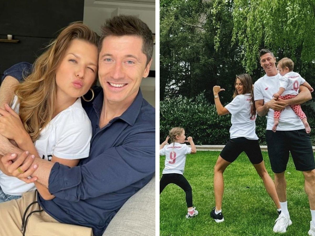 Robert Lewandowski z rodziną
