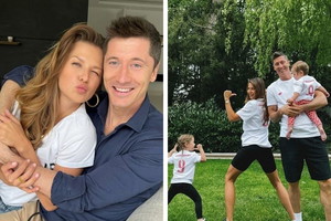 Robert Lewandowski z rodziną