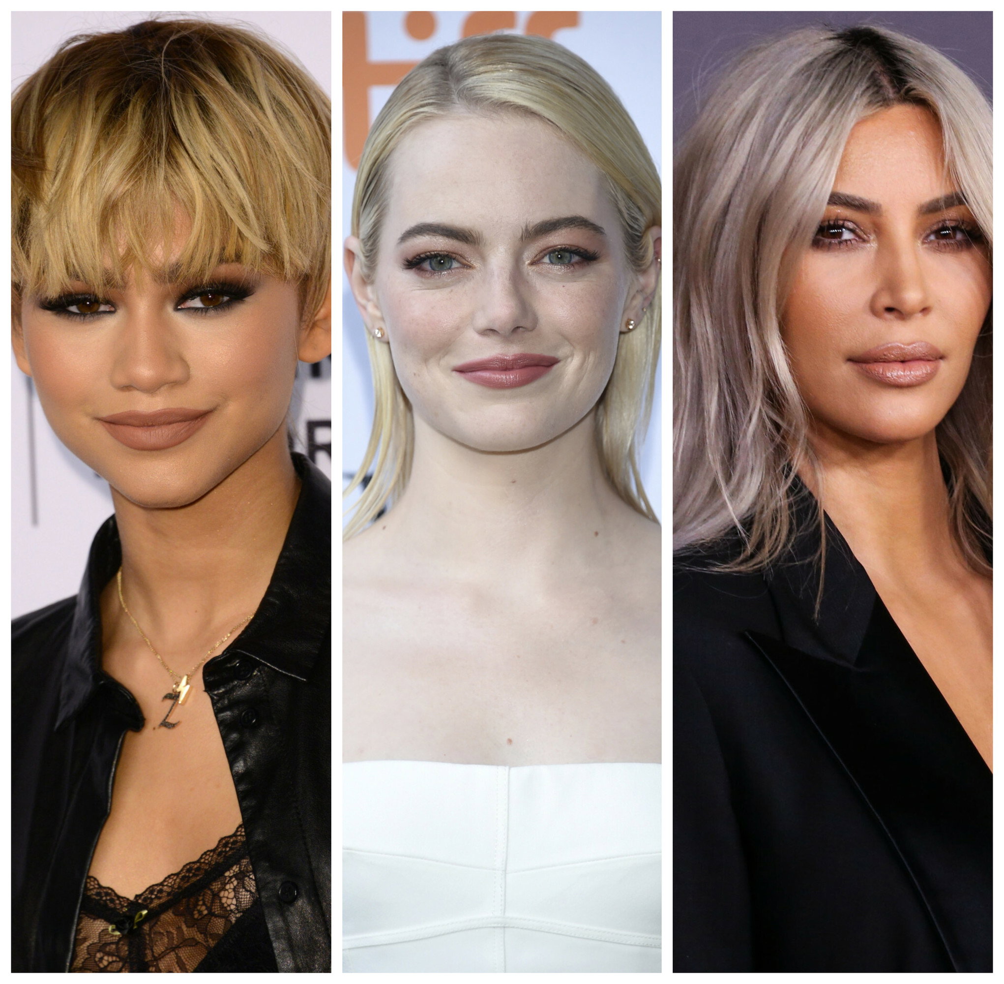 zendaya, emma stone, kim kardashian