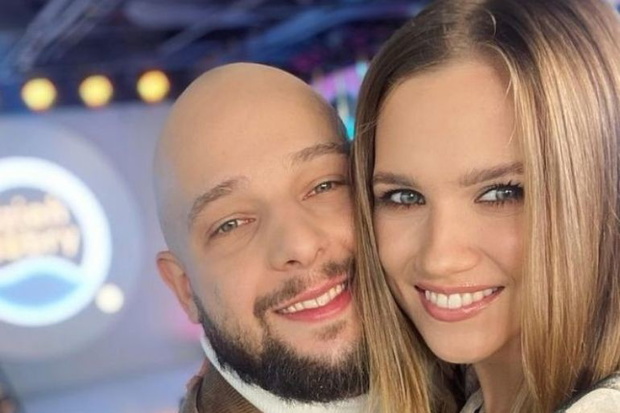 Agnieszka Kaczorowska z mężem
