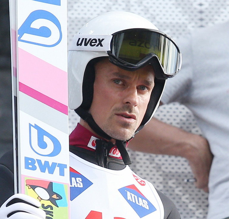 Piotr Żyła w kasku
