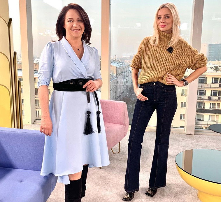 Ewa Drzyzga i Agnieszka Woźniak-Starak w studiu "Dzień Dobry TVN"