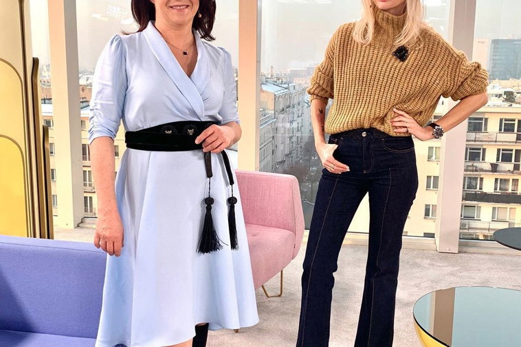 Ewa Drzyzga i Agnieszka Woźniak-Starak w studiu "Dzień Dobry TVN"