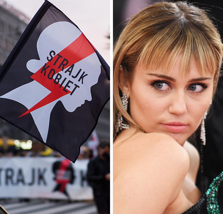 Miley Cyrus wspiera Strajk Kobiet w Polsce