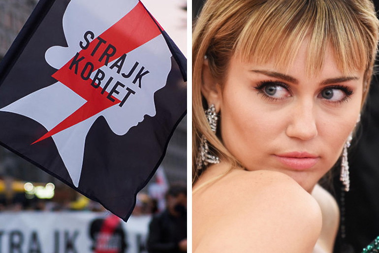 Miley Cyrus wspiera Strajk Kobiet w Polsce