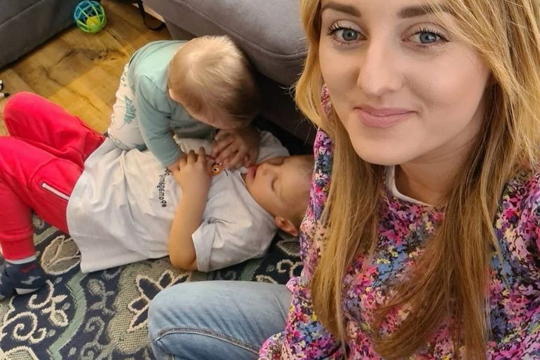 Ania Bardowska z dziećmi