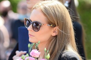 Olga Kalicka na pogrzebie Andrzeja Strzeleckiego