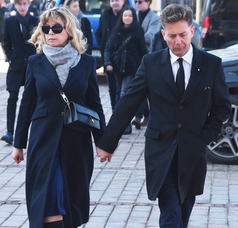 Rafał Królikowski i Dorota Mirska na pogrzebie Pawła Królikowskiego