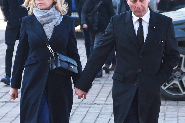 Rafał Królikowski i Dorota Mirska na pogrzebie Pawła Królikowskiego