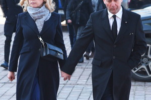 Rafał Królikowski i Dorota Mirska na pogrzebie Pawła Królikowskiego