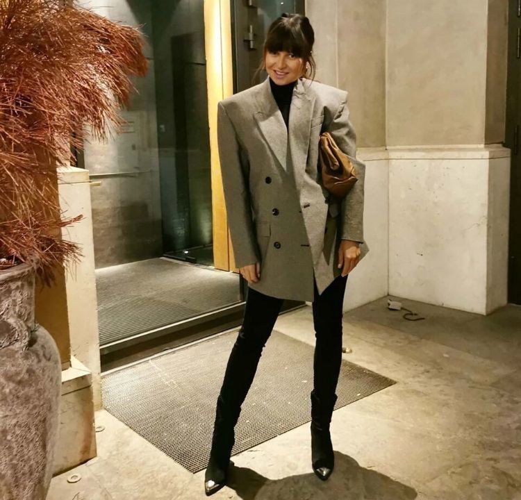 Anna Lewandowska w męskiej marynarce Isabel Marant