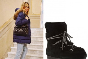 Małgorzata Socha w butach Moon Boot