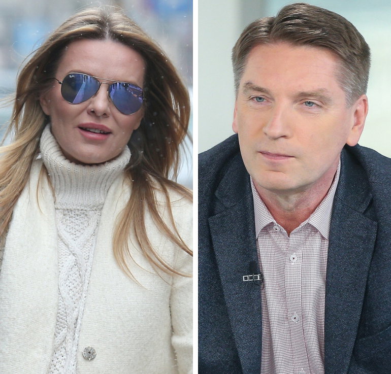Hanna Lis w białym golfie, Tomasz Lis w ciemnej marynarce