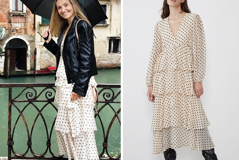 Joanna Koroniewska w sukience w groszki z Zary. Trendy 2019