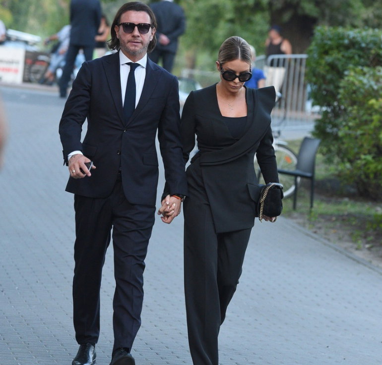 Małgorzata Rozenek i Radek Majdan na pogrzebie Piotra Woźniaka-Staraka