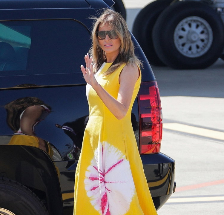 Melania Trump w żółtej sukience