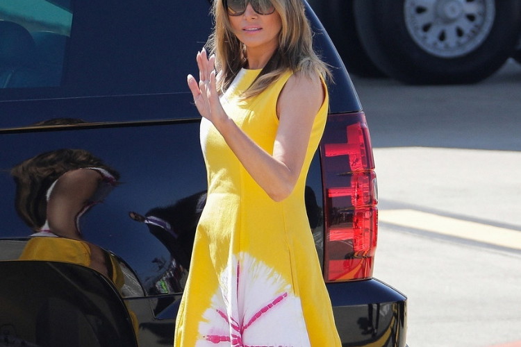 Melania Trump w żółtej sukience