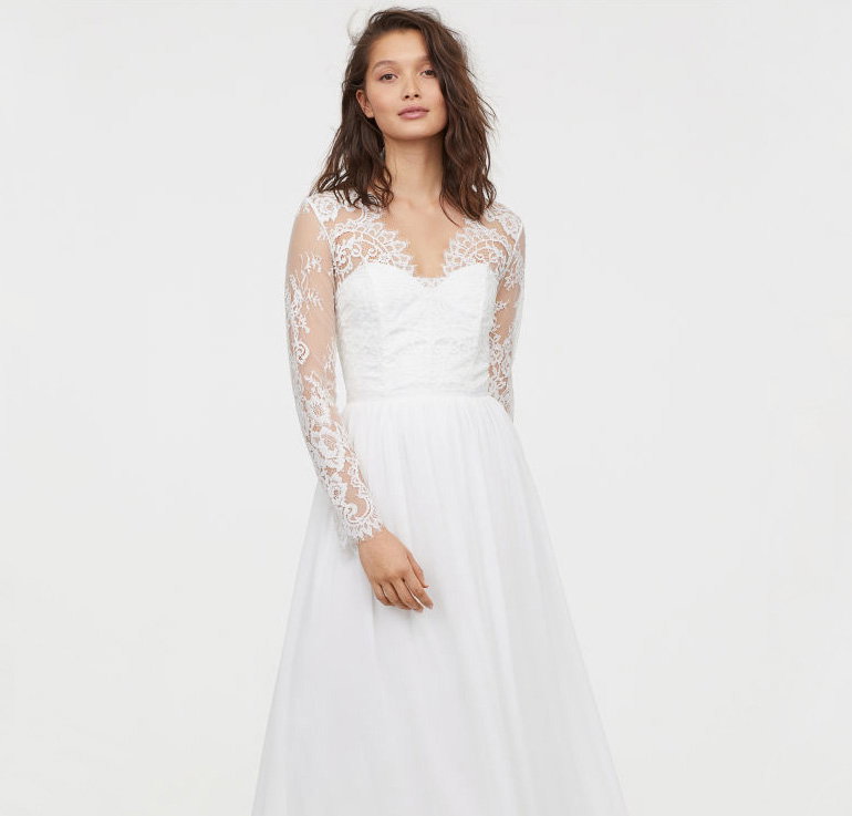 suknia ślubna z H&M z koronką