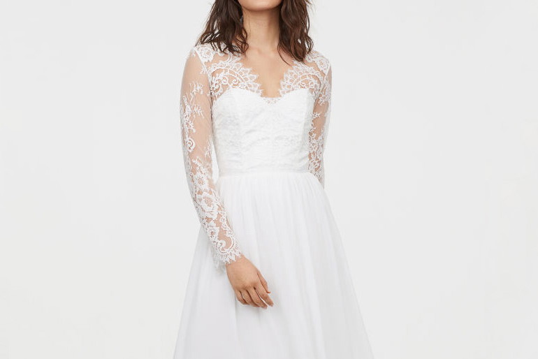 suknia ślubna z H&M z koronką