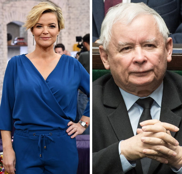 Monika Zamachowska i Jarosław Kaczyński