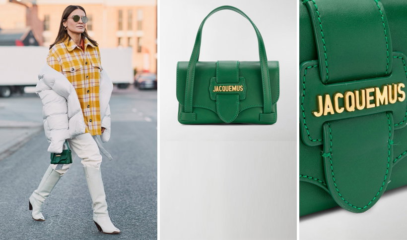 Jacquemus, zielona mikrotorebka