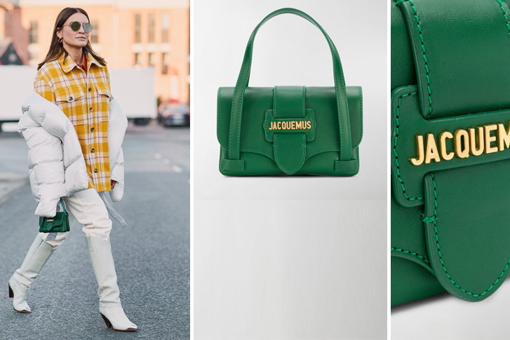 Jacquemus, zielona mikrotorebka