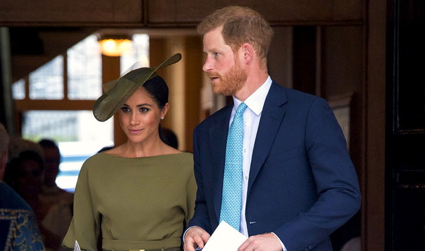 Meghan Markle i książę Harry na chrzcie księcia Louisa