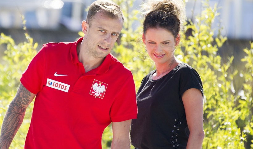 Kamil Grosicki z żoną, Dominiką