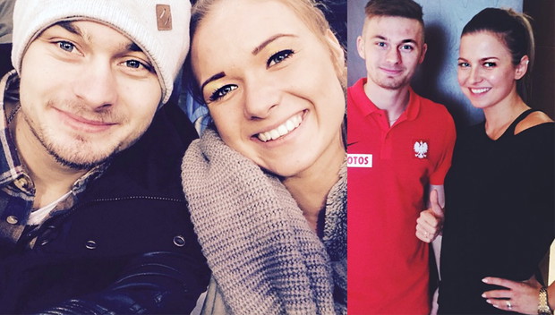Karol Linetty z dziewczyną i Anną Lewandowską