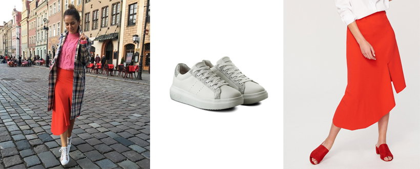 Paulina Syku-Jeżyna w spódnicy Reserved i w adidasach Skechers