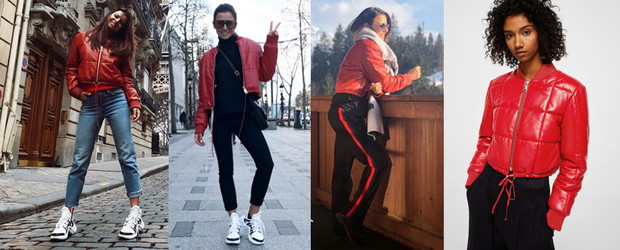 Anna Lewandowska w czerwonej kurtce z Mango