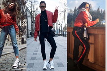 Anna Lewandowska w czerwonej kurtce z Mango