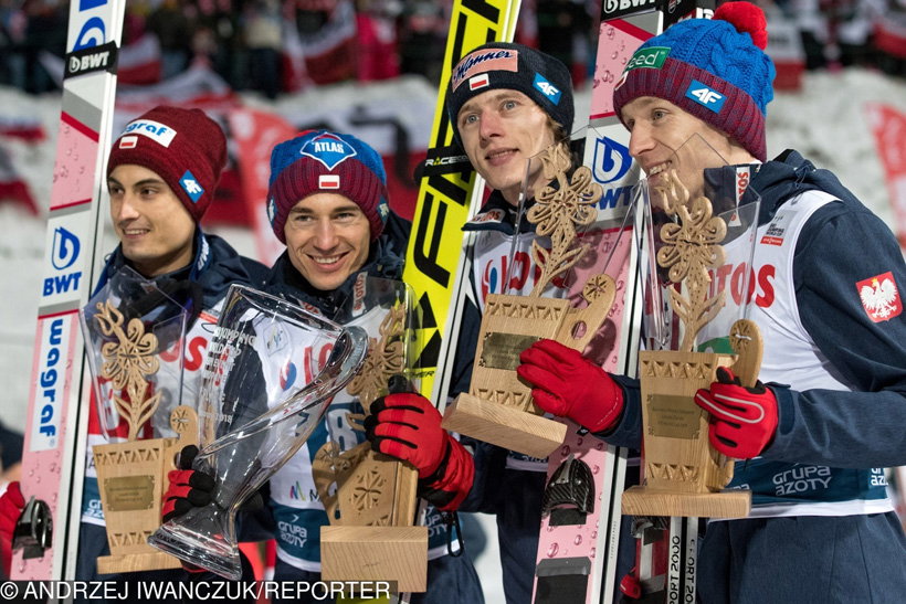 Kamil Stoch, Dawid Kubacki, Stefan Hula i Maciej Kot