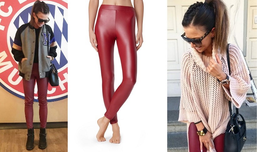 Bordowe legginsy Anny Lewandowskiej