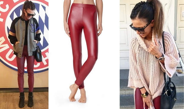 Bordowe legginsy Anny Lewandowskiej