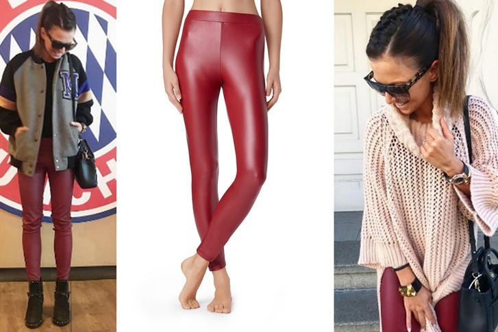 Bordowe legginsy Anny Lewandowskiej