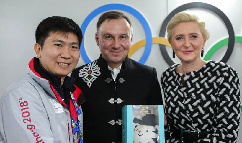 Andrzej Duda w Pjongczangu w marce Gorsecik