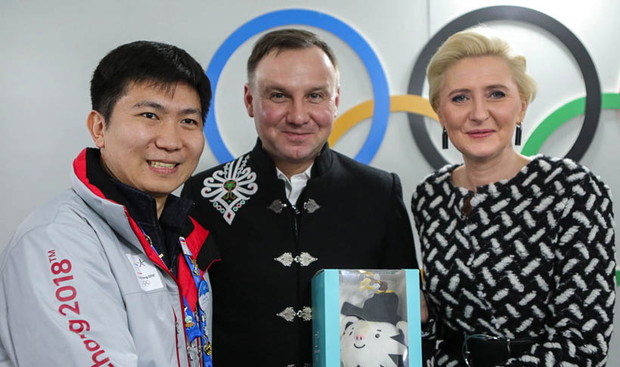 Andrzej Duda w Pjongczangu w marce Gorsecik