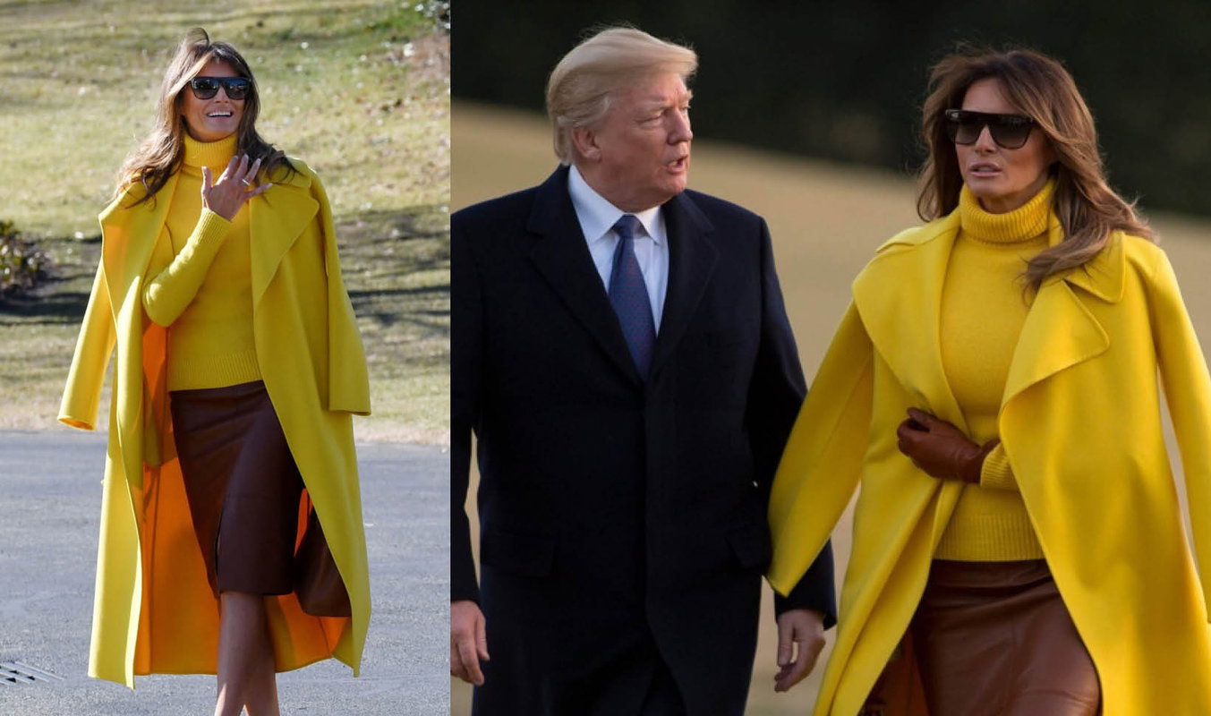 Żółta stylizacja Melanii Trump