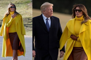 Żółta stylizacja Melanii Trump