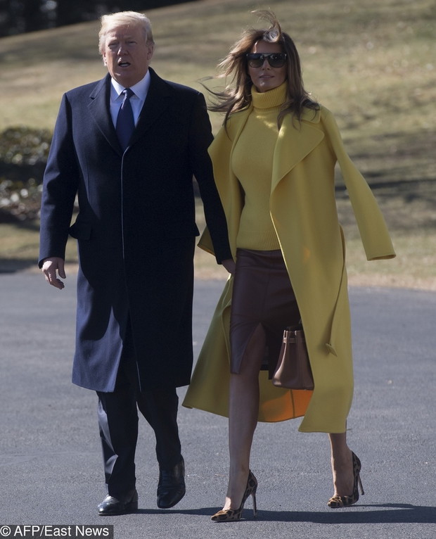 Melania Trump w ?ó?tym p?aszczu