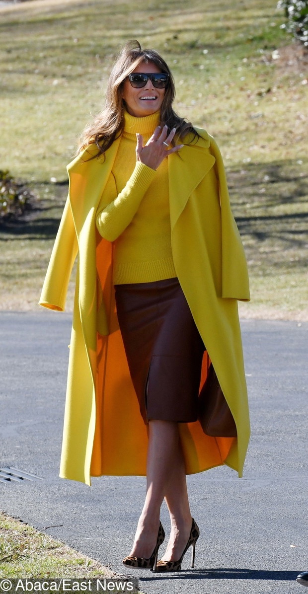 Melania Trump w ?ó?tym p?aszczu