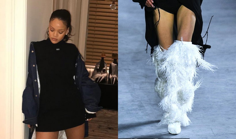 Rihanna w kozakach Yeti od Saint Laurent