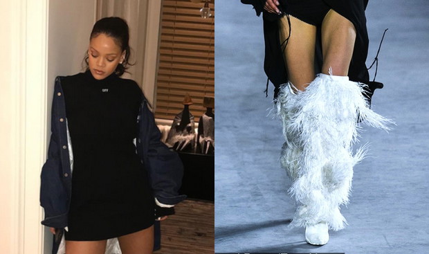 Rihanna w kozakach Yeti od Saint Laurent