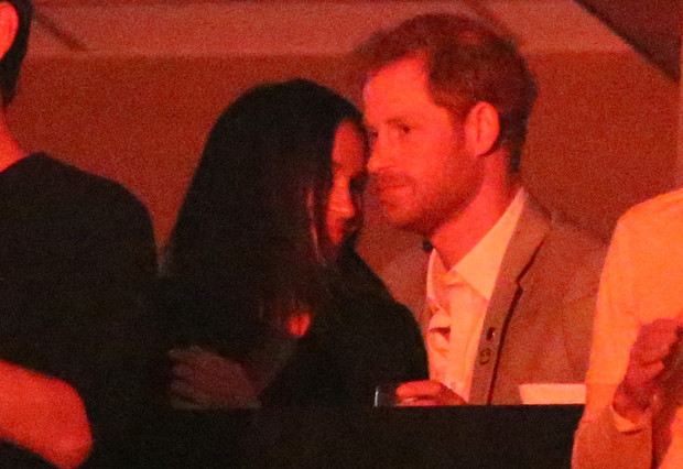 Prince Harry Watches The Closing Ceremony With Girlfriend Meghan Markle