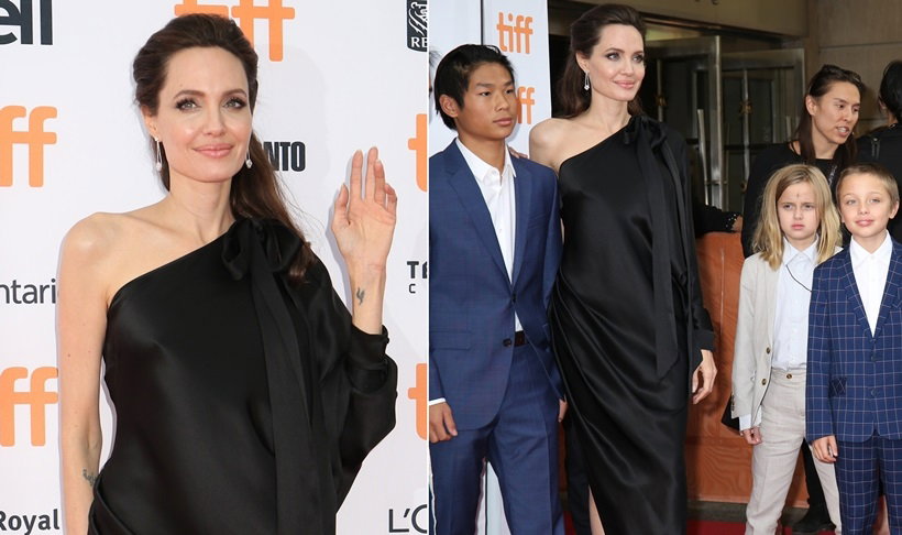 Angelina Jolie z dziećmi na Festiwalu Filmowym w Toronto