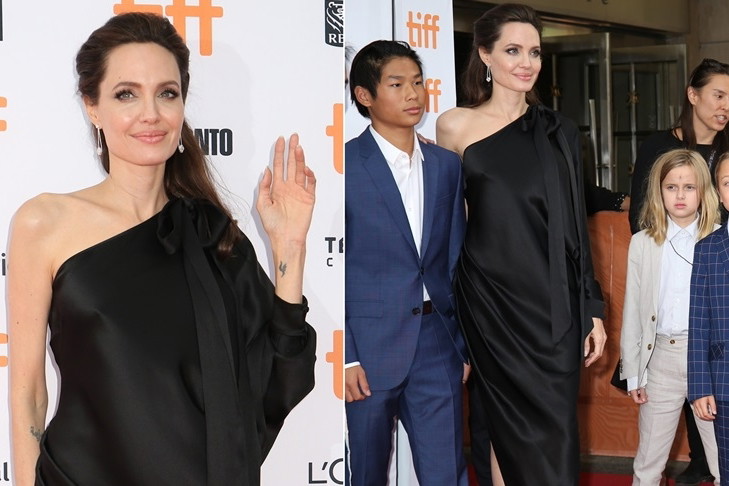 Angelina Jolie z dziećmi na Festiwalu Filmowym w Toronto