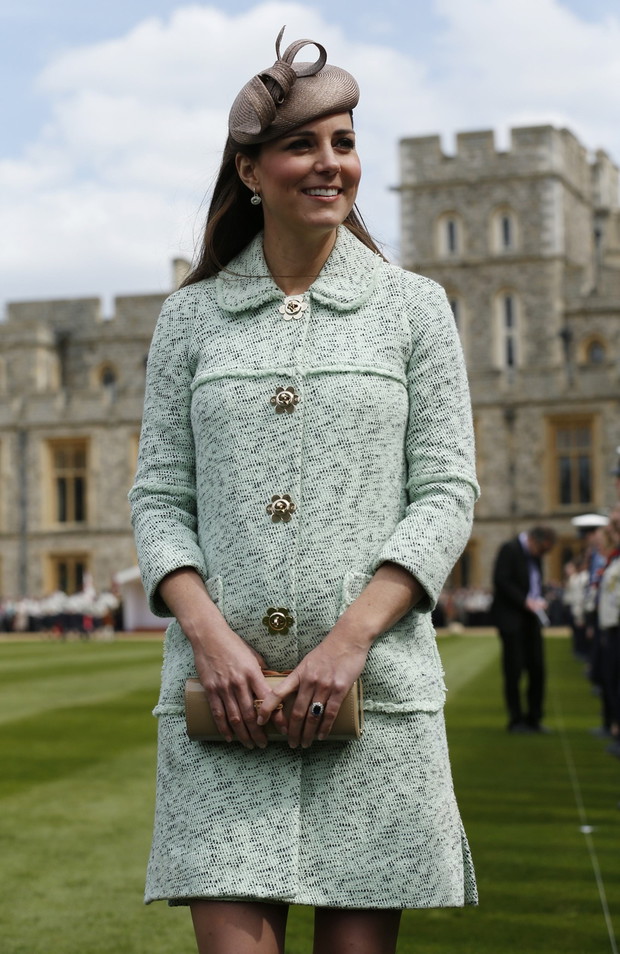 Britain's Catherine, Duchess of Cambridge attends the National Review of Queen's Scouts at Windsor Castle in Berkshire